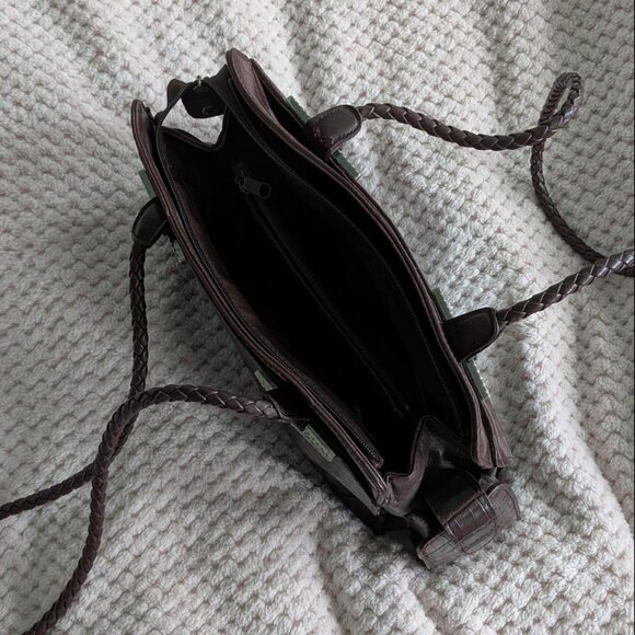 Early 2000's faux maroon snakeskin shoulder bag - Picture 3 of 3